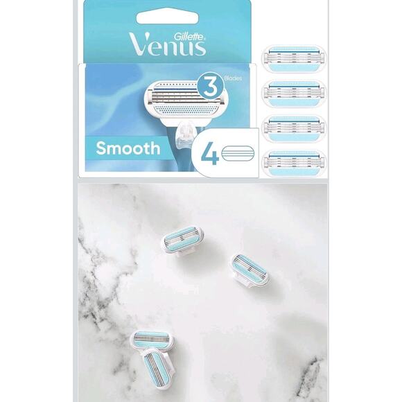 Venus Smooth Women's Razor Blade Refills - 4 Count 2 Pack - 8 Refills Total - Picture 4 of 7